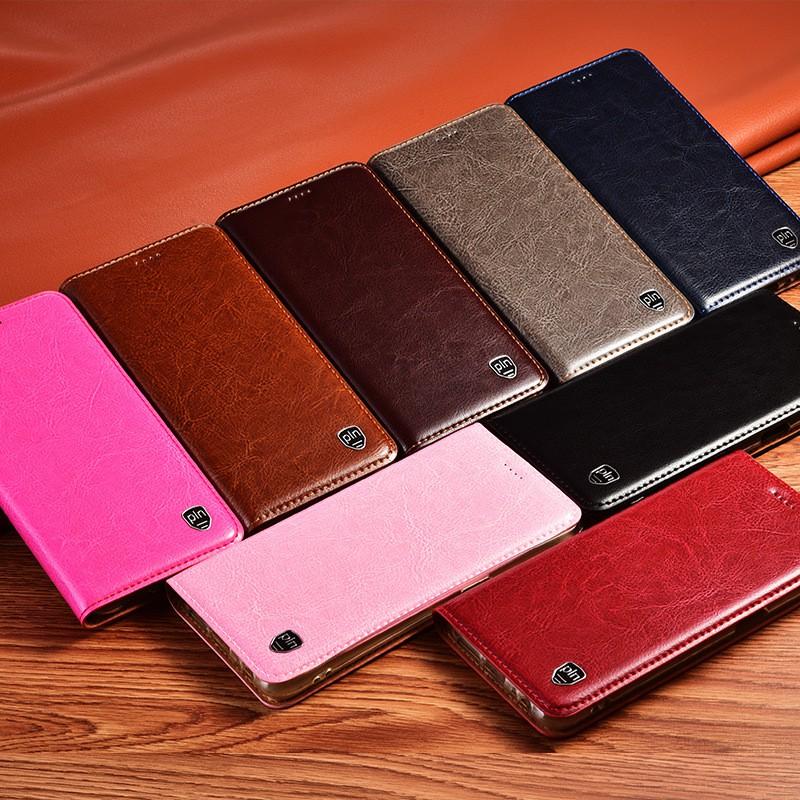 Genuine Leather Flip Case LG V60 ThinQ V50 G8 G7 K40S Stylo 2 With Magnetic Shockproof Stand