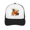 Playful Halloween Kittens Pumpkin Ma Mesh Baseball Cap Casual Hat Outdoor For Womens Unisex FeUnisex