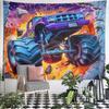 "Monster Truck Busting Through Wall" Pattern Wall Hanging Tapestry Decorative Tapestry Home Decor for Bedroom and Living Room