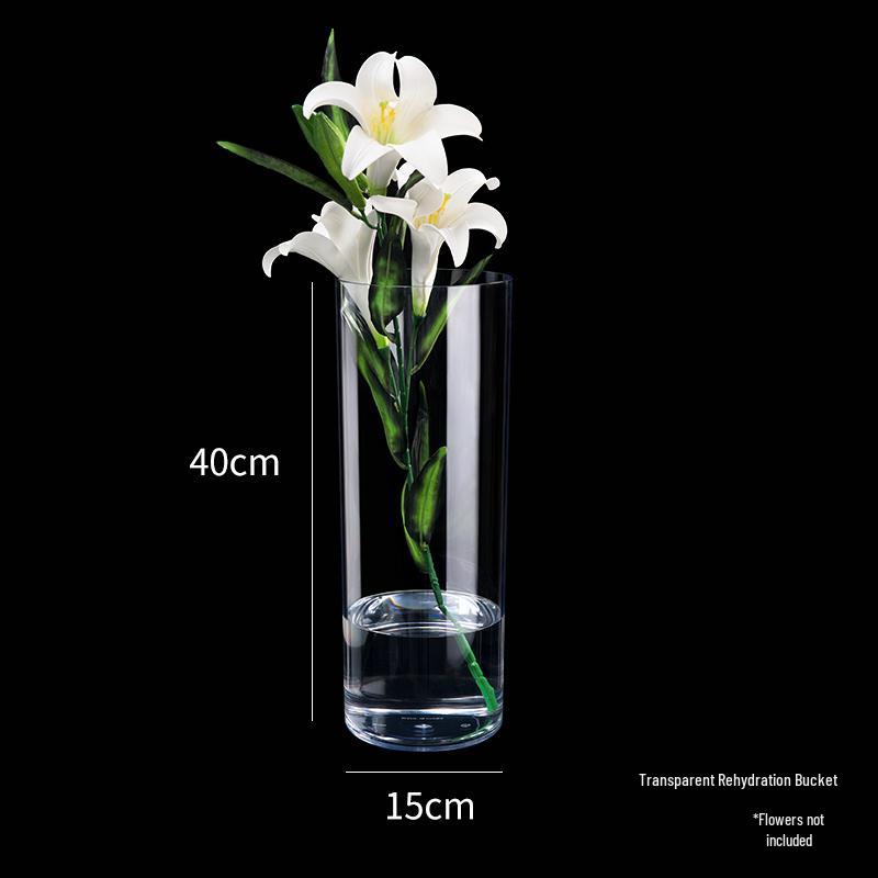 Secchiello Acrilico Risveglio di Fiori: Vaso quadrato grande trasparente per fiori freschi e composizioni