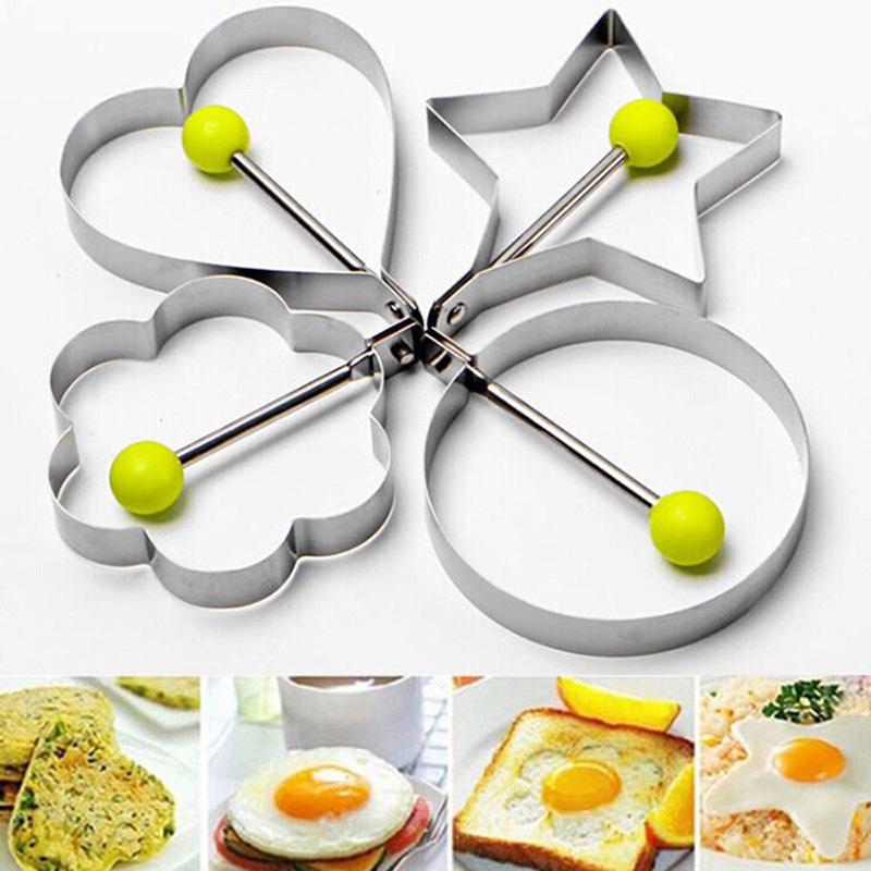 4pcs/set Stainless Steel Fried Egg Pancake Lovely Shaper Omelette Mold Mould Frying Egg Cooking Tools Kitchen Accessories
