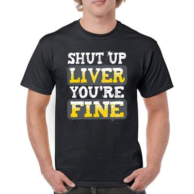 Halt die Klappe Leber Du bist Okay Herren T-Shirt Bierliebhaber Lustiger Trinker Boot Humor Outdoor Chillen Sarkastisch Alkohol IPA Herren Tee