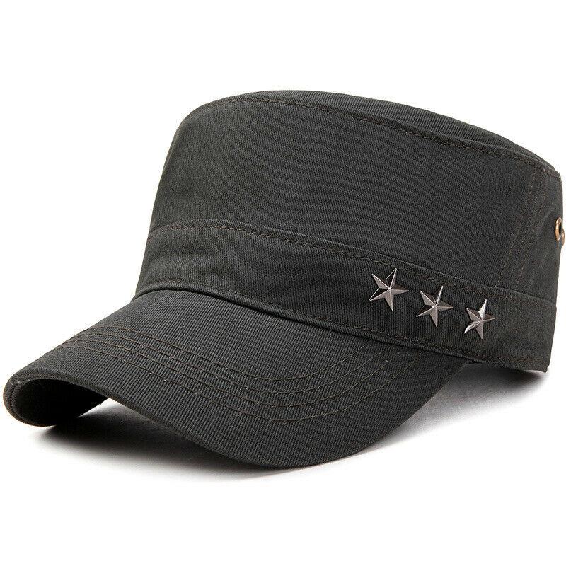 Women Unisex Washed Flat Cap Adjustable 