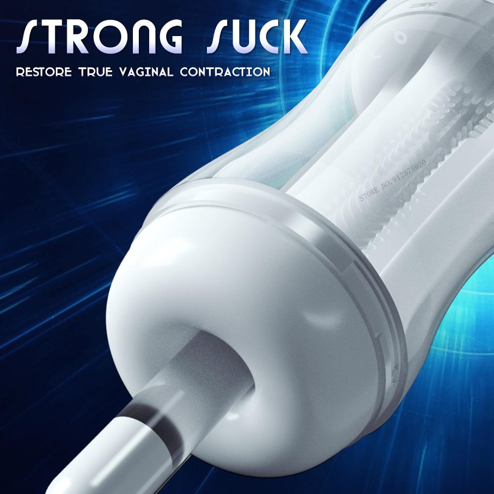 Real Automatic Sucking Male Masturbation Cup Oral Vagina Adult Suction Vibrator Masturbator Toys for Men Blowjob Sex Machine