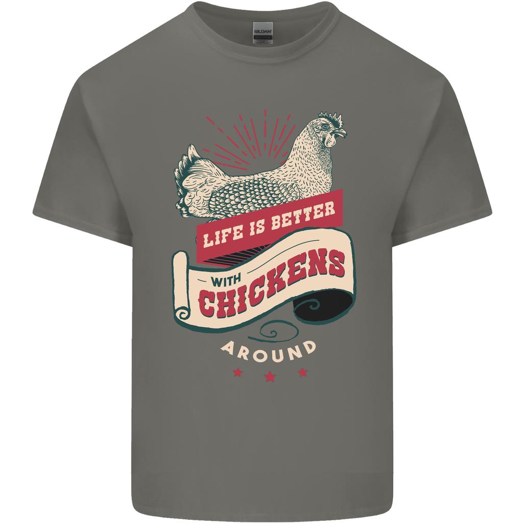 Life Is Better With Chickens Around Farmer Unisexs Light Cotton TShirt