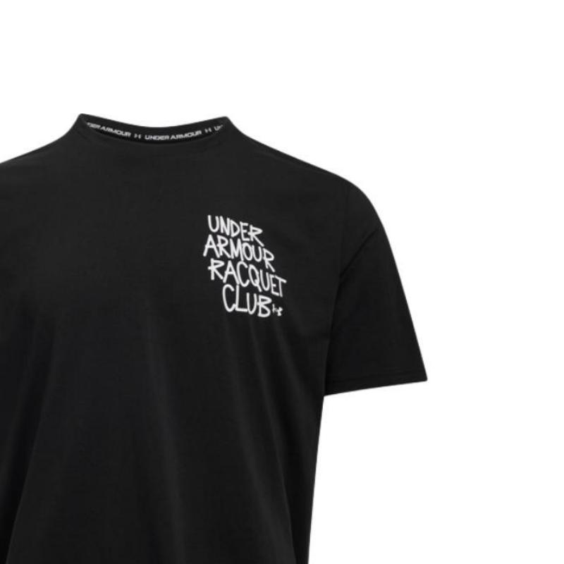 Under Armour UA Racquet Loose Fit Round Neck Fashionable Short Sleeve T-Shirt Men Tops Black 1390196-001
