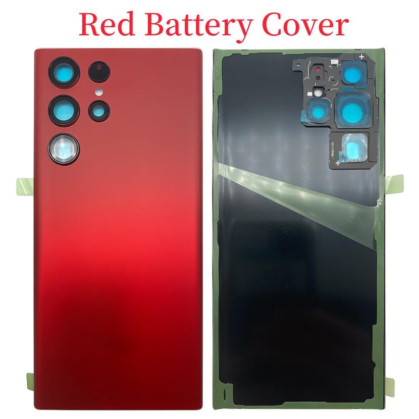 Samsung Galaxy S22 Ultra Pil Arka Kapağı İçin Cam Arka Kapı Yedek Muhafazası Arka Kapak Yapıştırıcı ile