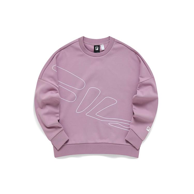 

New FILA Athletics Sweatshirts Women s Lotus Root Powders Purple A11W141205F-VT L