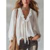 Fashionable Women's V-neck Loose Shirt Tops