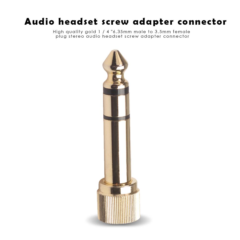 Microphone Audio Screw Adapter Plug 6.35mm Male To 3.5mm Female Plug with 3.5mm Jack for DIY Audio Video Cable