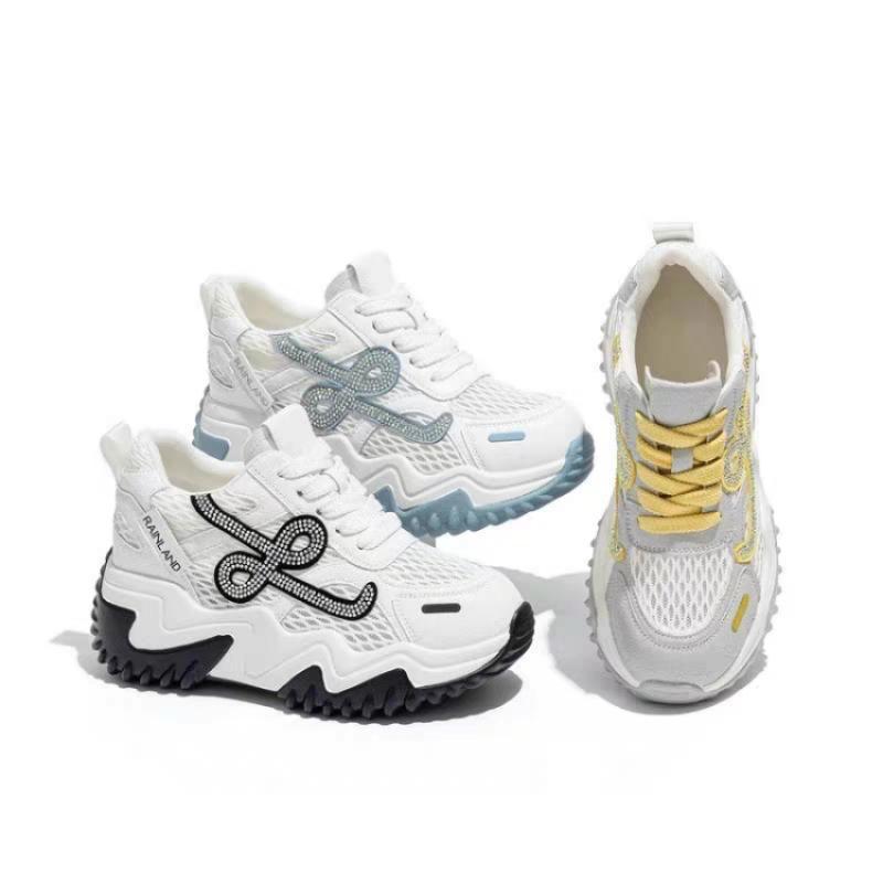 Fashion Fashion Mix Color Breathable Mesh Chunky Sneakers Women Summer Thick Bottom Height Increase Shoes Casual Sport Sneaker Women