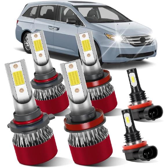 

Light Bulbs Fit for Honda Odyssey 2011 2012 2013 2014 2015 2016 2017 2018 2019 2020 9005 High Beam H11 Low Beam H11 Fog Light White Light Bulbs