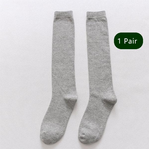 Men's Formal Long Socks – Knee High Cotton Dress Socks, Solid Color Soft Elastic for Business, Party, Four Seasons