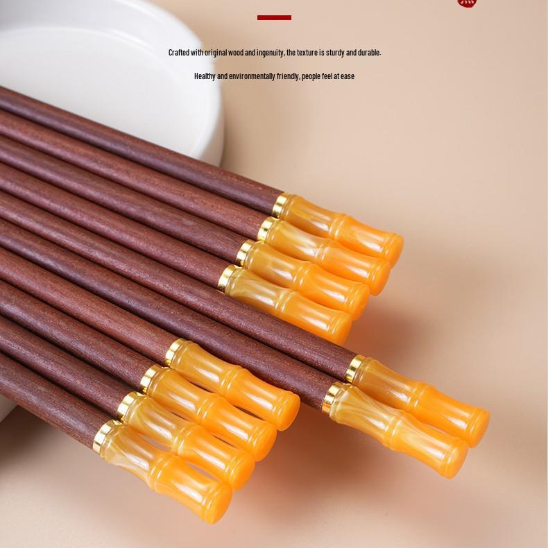 Luxury Imitation Jade & Chicken Wing Wood Chopsticks Set: Antibacterial, Mold-Resistant, Lacquer-Free, and Wax-Free In a Premium Gift Box.