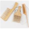 Natural Bamboo Wooden Hair Combs Anti-Static Afro Fork Comb Wide Tooth Combs Rat Tail Hair Brush Women Barber Styling Tools
