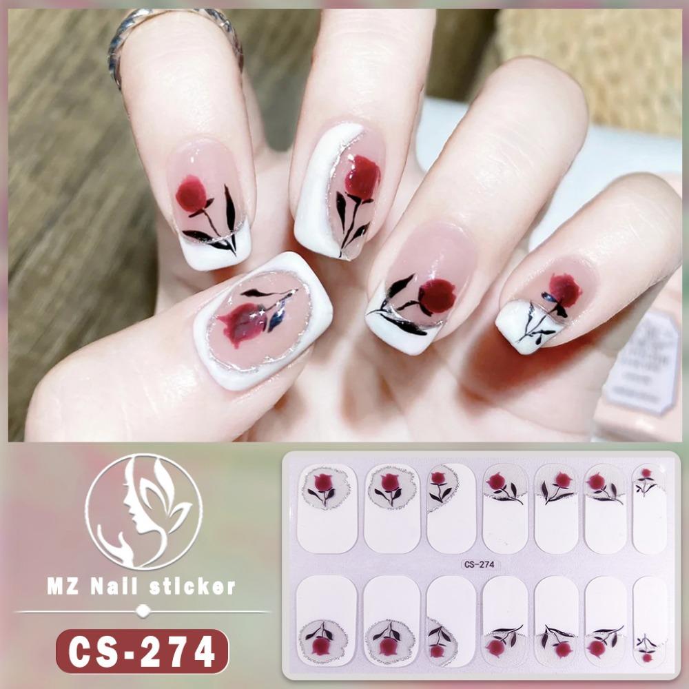 New waterproof no-bake gel nail polish film full sticker New Year's nail art film paper nail film paper patch
