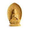 Wooden Guanyin Bodhisattva Figurine Decorative Handicrafts 2.7inch Tall Mini Sculpture for Living Room Lightweight Versatile