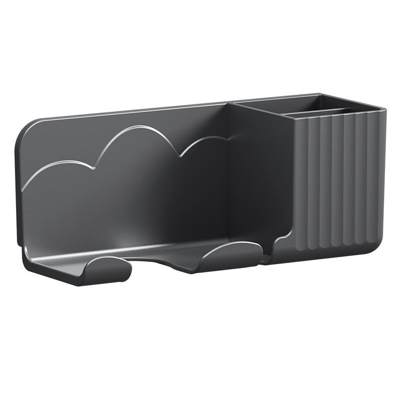 Punch-Free Wall-Mounted Bathroom Hair Dryer and Storage Rack