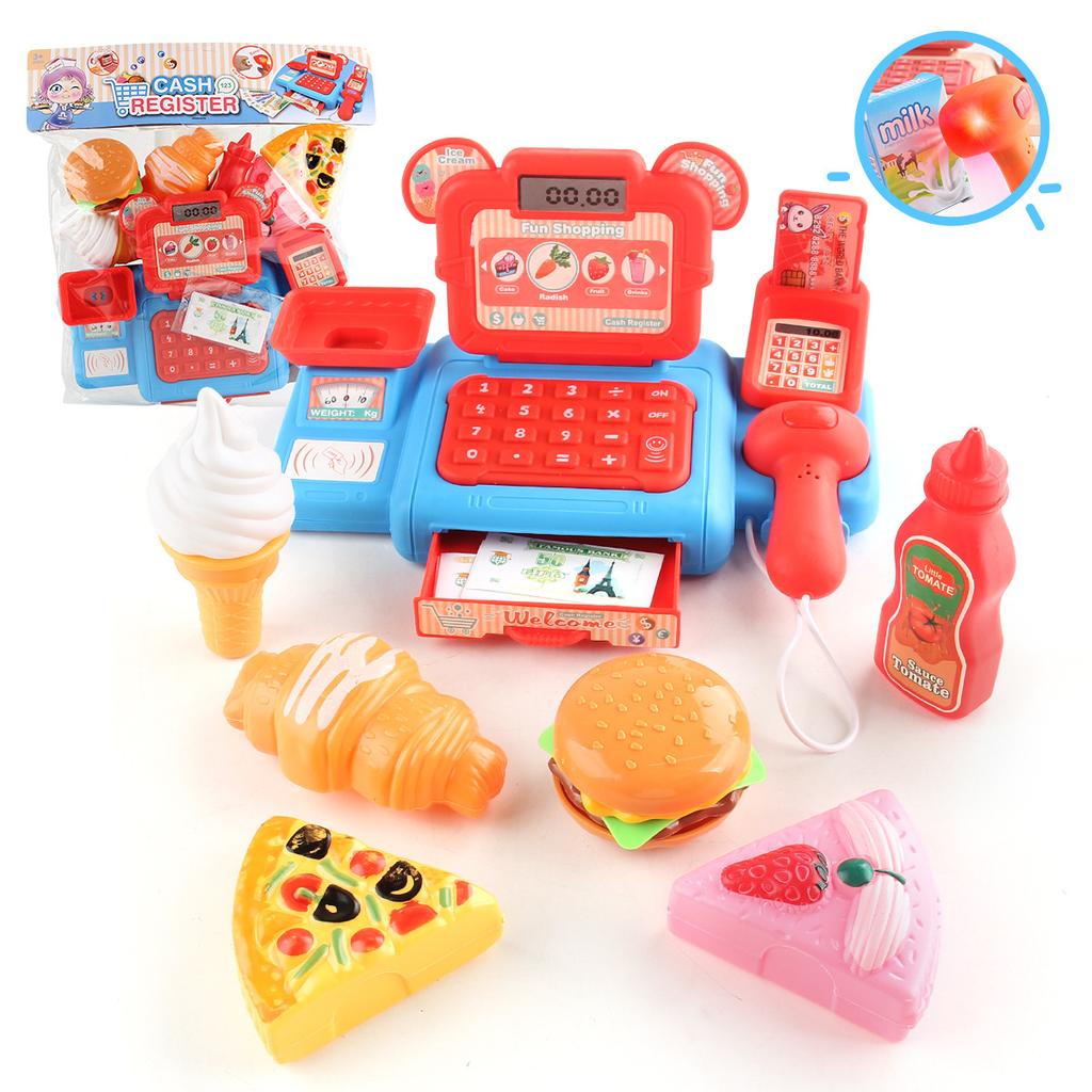 Simulation Shopping Cash House Toys Electronic Game Lighting And Sound Effects Supermarket Cashier Toys For children Gifi