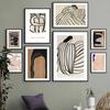 Nordic Posters and Prints Pictures, Abstract Stripes Line, Curve Girl, Geometric Pattern Wall Art, Canvas Paintings, Living Room