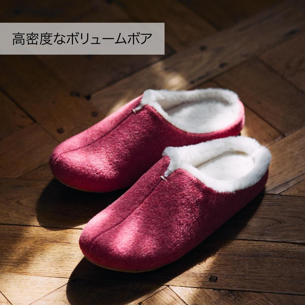Frontier Sheep Room Size Warm Winter Boa Indoor Slippers for Men and Perfect for FR0033 room's Shoes, Red, M, Fabric, Women, Guests,