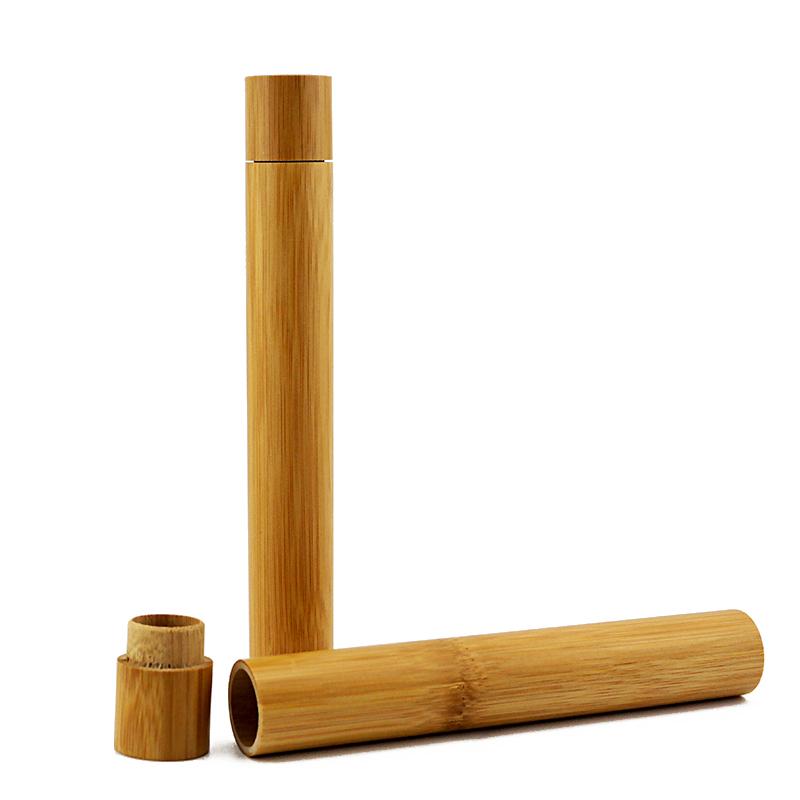 Environmental Bamboo Tube Toothbrush Holder for Bamboo Toothbrush Travel Kit