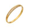 Eur-Ins Niche Fashion 5A Zircon Geometric Buckle Bracelet, Stainless Steel Gold Plated
