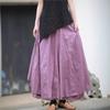 Johnature Women Soft Casual Skirts Patchwork Elastic Waist Solid Color Cloths Autumn Irregular Female Skirts