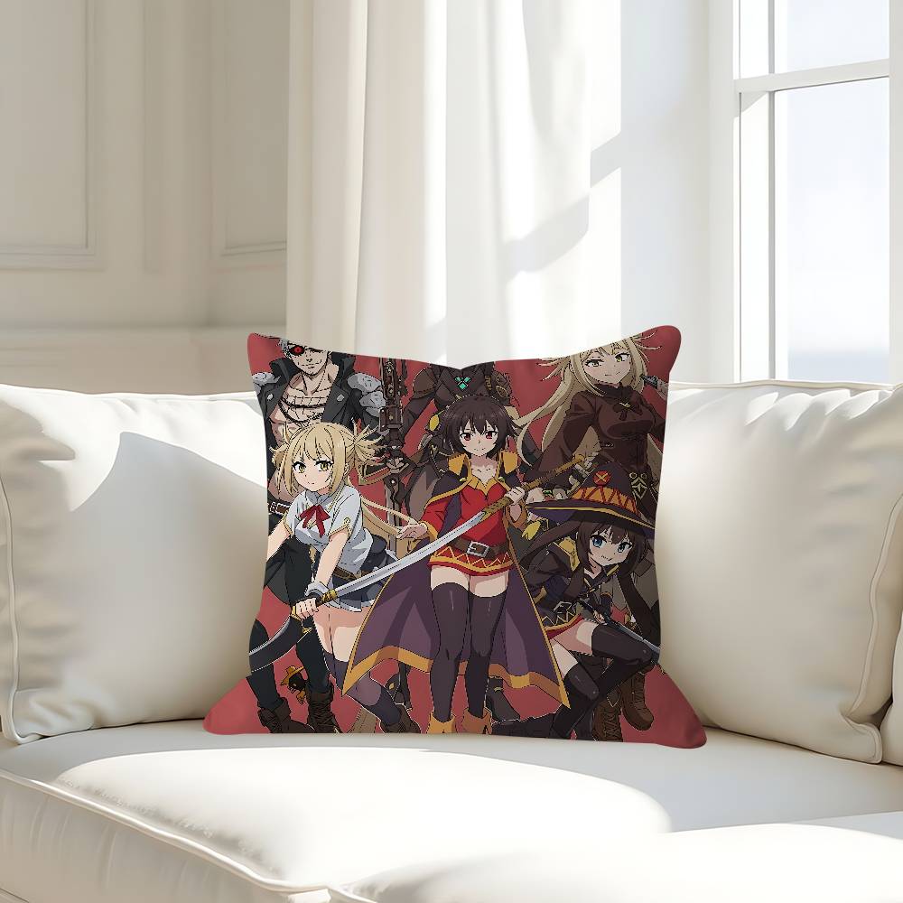 

K-KONOSUBA Cushion Cover 30x50 Polyester Sofa Cushions Decorative Throw Pillows Home Decoration Pillowcover 16x16Inch