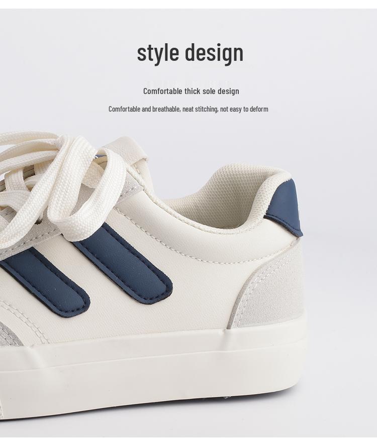 Dámské bílé tenisky Niche Design - Jaro & Podzim 2025 Plátěné sportovní boty na silné podrážce pro studentky a dívky, Všestranný styl