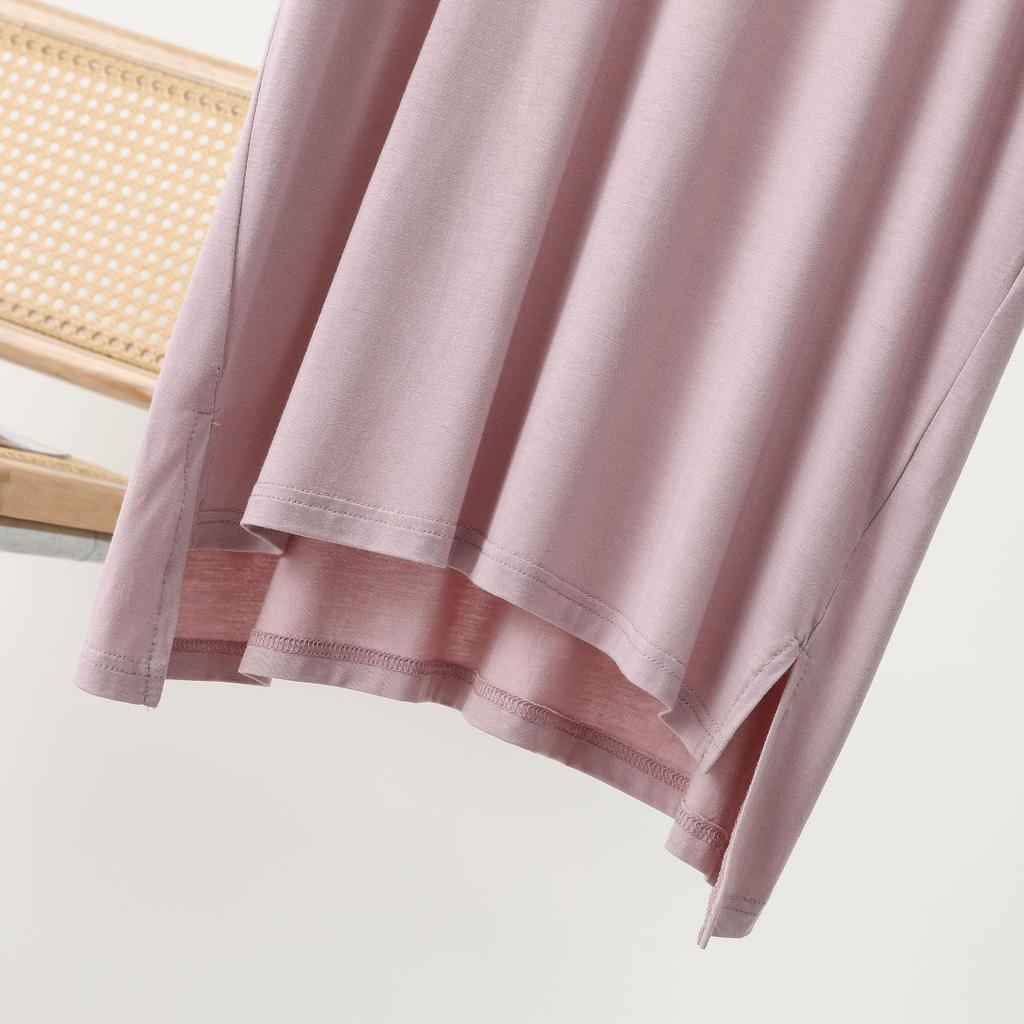 Women's Long Cotton Nightgown, Thin Loose Fit, Long Sleeve, Solid Color, Plus Size, Home & Outdoor Wear