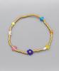 Bonbeau Color Flower Gold Beads Bracelet Freshwater Pearl Gold Beads Flower Bracelet 3 Colors