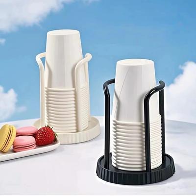 Cup Holder Disposable Cup Holder Paper Cup Holder Storage Shelf for Home Coffee Shops, Available In Black and Beige Colors