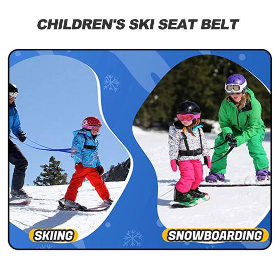 Children Ski Training Harness with Easy Lift Handle Heavy Duty Teach Kids Speed Control Beginner Snowboarding Skiing Auxiliary Trainer Traction Safety