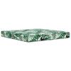 Outdoor Sofa Cushion with Leaf Pattern 80 X 80 X 8 Cm Polyester