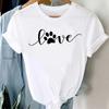 Unisex Women Dog Heartbeat Print Short Sleeve Tshirt Unisex Harajuku Casual Unisex and Womens Tshirt Clothing Street Tops Clothes