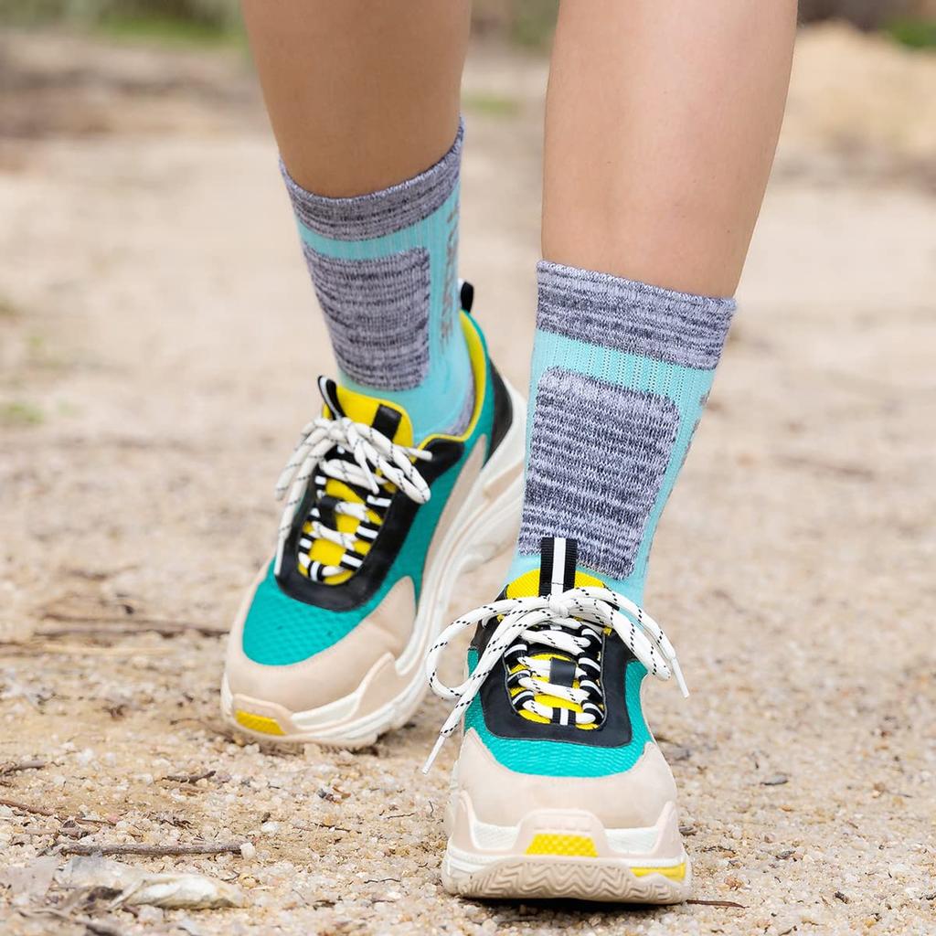 YUEDGE Athletic Thick and Work Socks for Outdoor Crew Premium Sizes Set Women's Socks, Durable, Cushioned, Hiking, Activities, Trekking, Length,