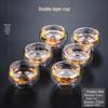 Double-Layer Heat-Resistant Glass Tea Cup with Handle for Kung Fu Tea