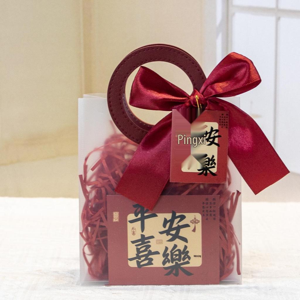 New Year’s Red Transparent Tote Bag - Souvenir and Gift Packaging for Spring Festival