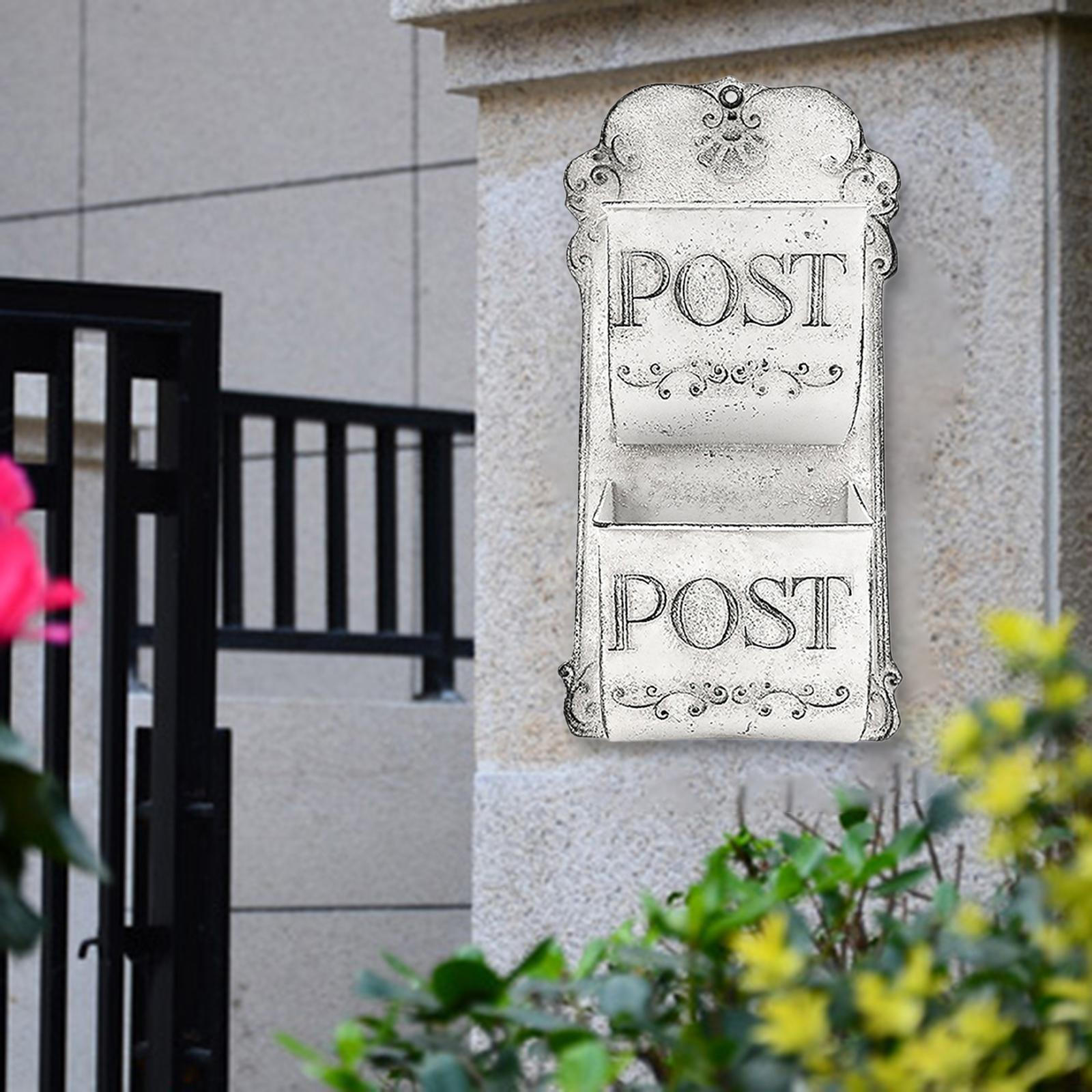 

Настенный почтовый ящик, почтовый ящик, античный дизайн, железный почтовый ящик, держатель для газет, подвесная почта белый