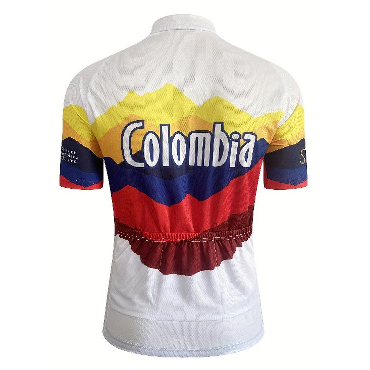 Camisa de Ciclismo Branca Colombiana Masculina Verão Manga Curta Roupas para Bicicleta de Estrada Montanha Top Ciclismo Roupa Esportiva Equipamento para Motocicleta Off-Road
