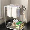 Household Wall-mounted Dishcloth Rack Countertop 2 Layers Kitchen Storage Rack Space Saving Organize Shelf Kitchen