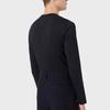 Emporio Armani Essentials Solid Logo Patch Crew Neck Pullover Long Sleeve T-Shirt Men tops Blue 8N1TR1-1JRGZ-0920