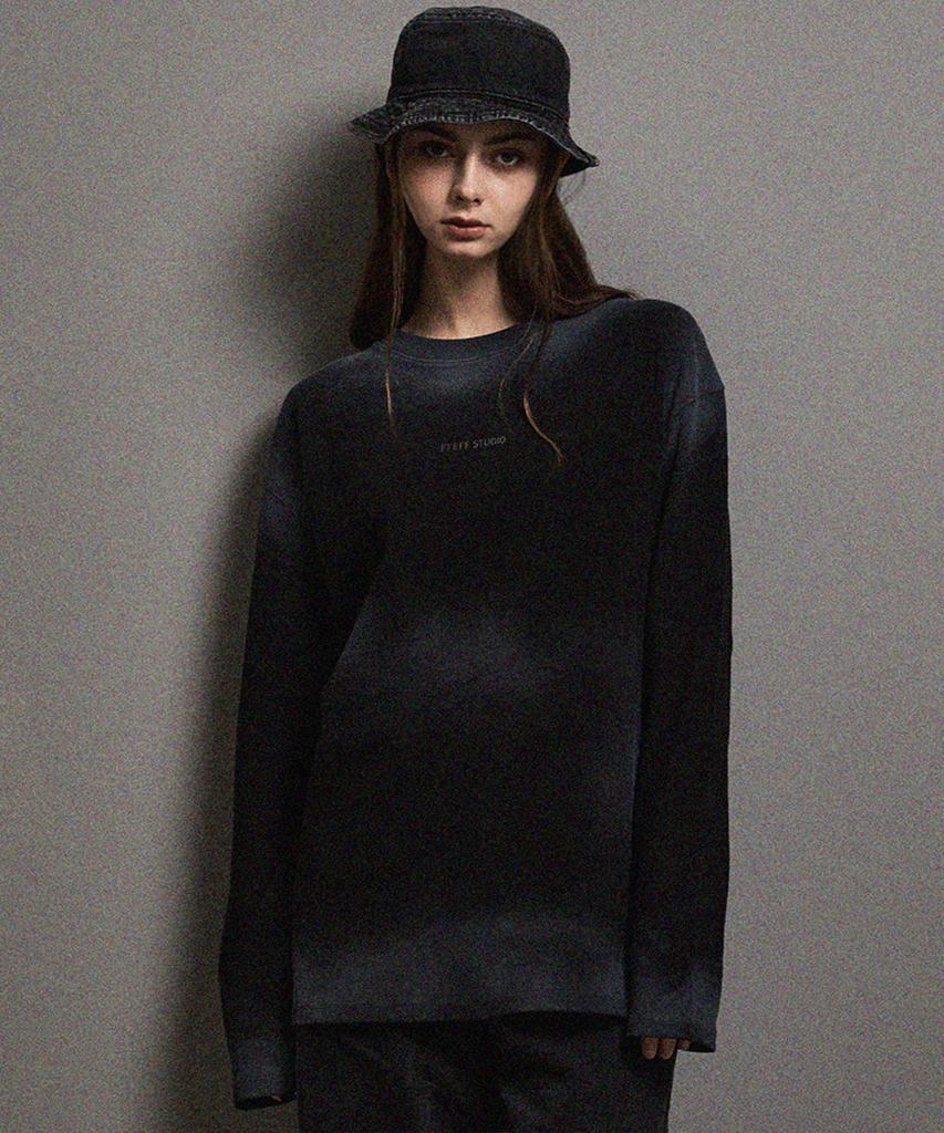 FFEFF STUDIO Vintage Washed Named Long Sleeve T-Shirt (Black)