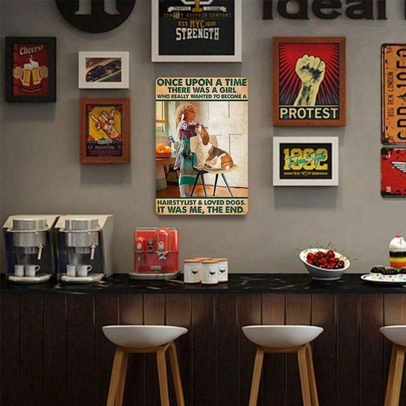 Metal Wall Art Decor, Vintage Dachshund Poster for Home Bar Cafe, Retro Gift