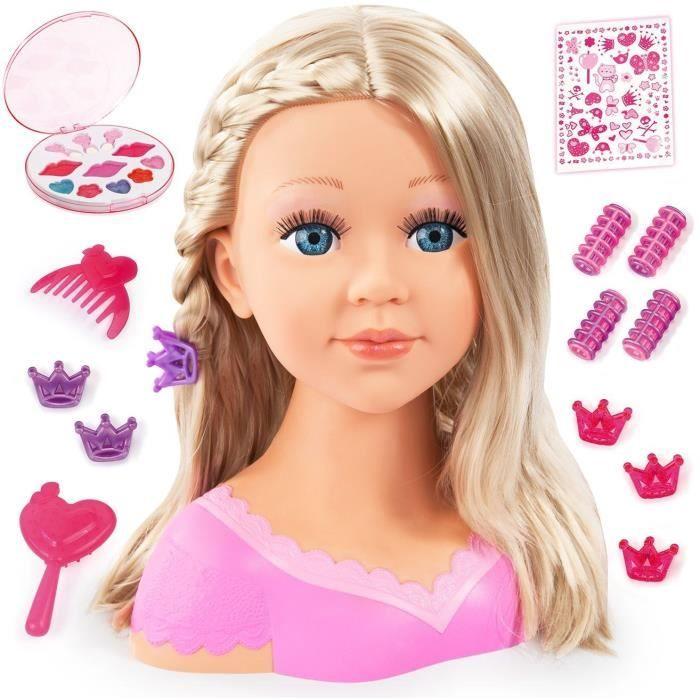 BAYER DESIGN - Tête à coiffer Charlene Super Model blonde avec maquillage