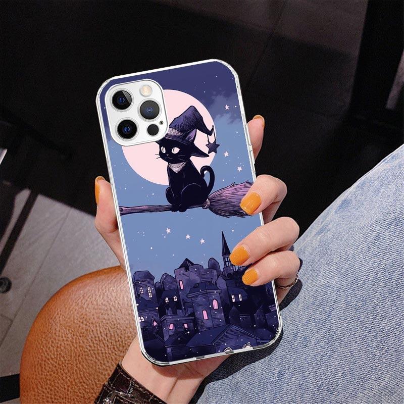 Witch And Cat Colorful Cute Phone Case For iPhone 17 Air 16 Pro Max 16E 15 + 14 Plus 11 12 13 Mini 7 8 SE Gift Print Cover Funda