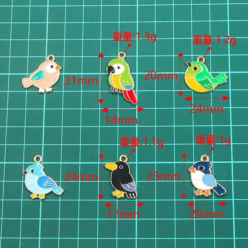 10pcs DIY Jewelry Accessories Cute Multi-colored Bird Parrot Pendant