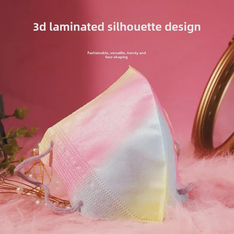 3D Soft-Color Mask: High-Profile, Ear-Friendly, Breathable, Disposable, Three-Layer Japanese Design