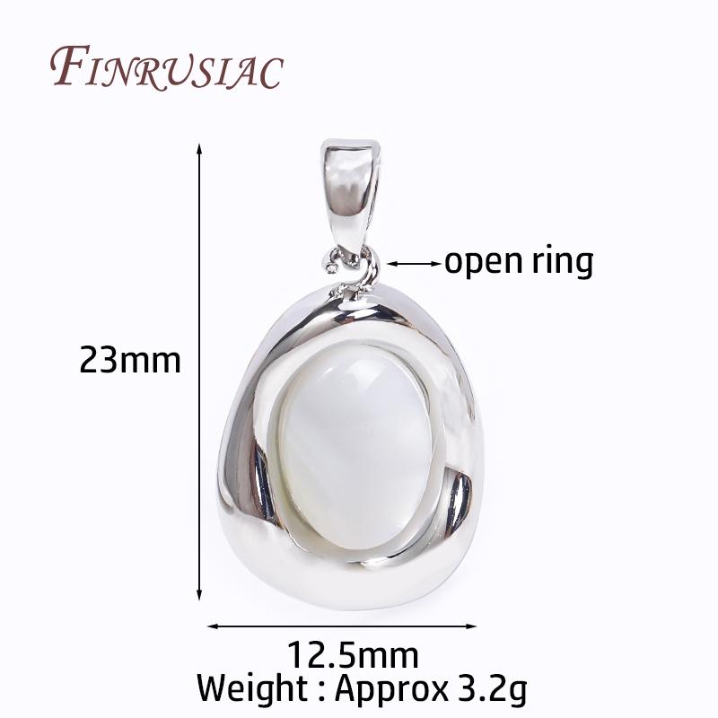 18K Gold Plated Brass Metal Inlay Shell Geometry Charm Pendants For Necklace Supplies,Pendant Accessories DIY Jewelry Crafts